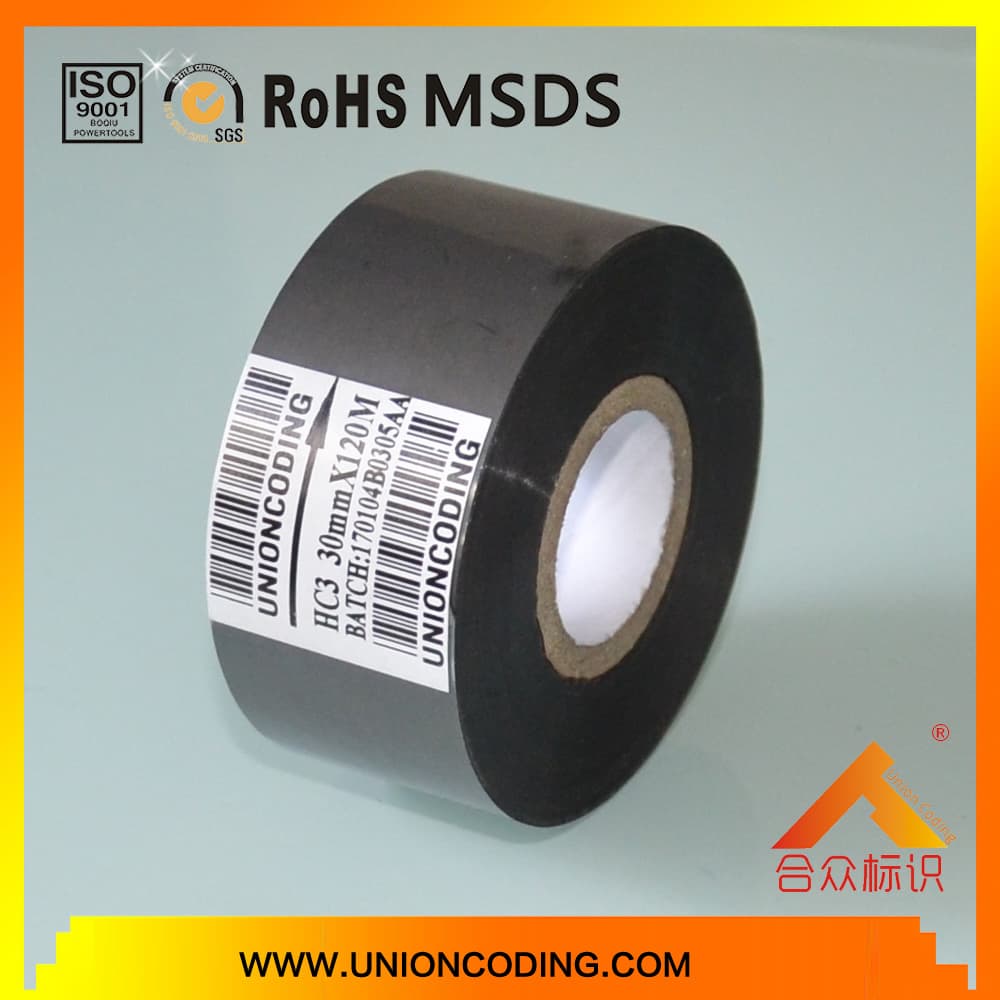 HC3 type Black color 30mm width ink ribbon for Packaging bag